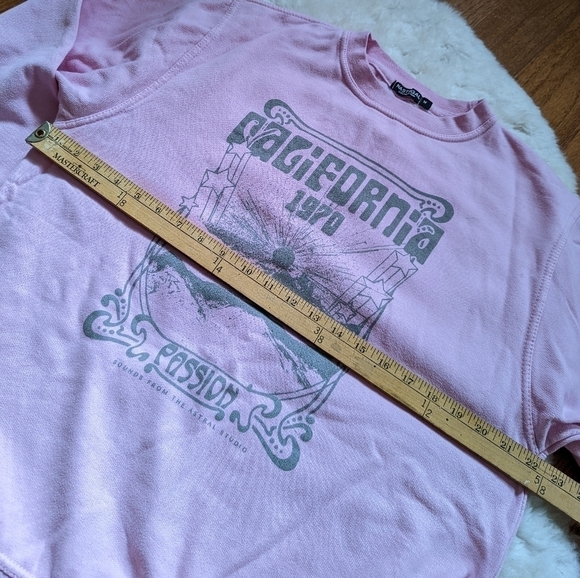 NASTY gal California graphic pullover sweatshirt pink medium - Picture 9 of 11